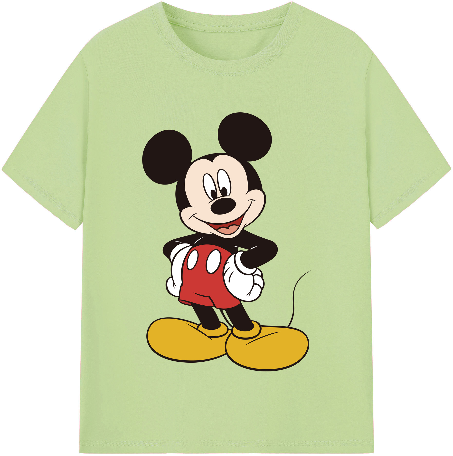 （画像用） ミッキーマウス Mickey Mouse 綿100％半袖Tシャツ（フロントプリント）